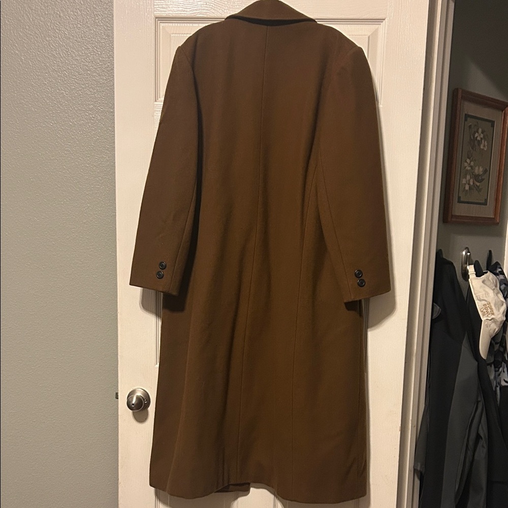 Adolfo Women's Brown Trench Coat 100% Wool. - Picture 8 of 10